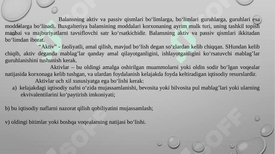 Buxgalteriya balansi  slayd 7