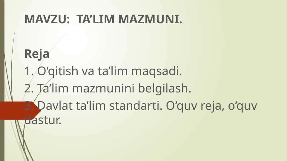 TA’LIM MAZMUNI. slayd