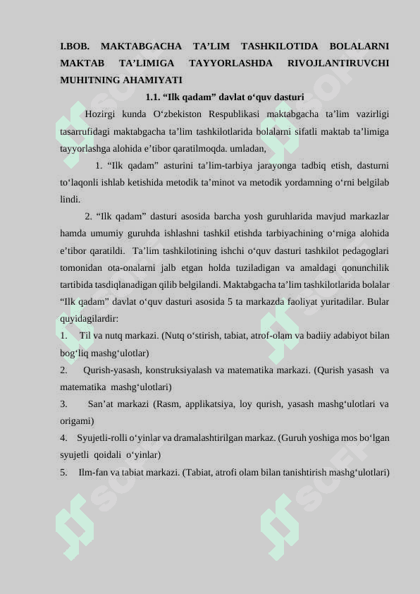 “Ilk qadam” davlat oʻquv dasturi asosida faolyat markazlarida maktabgacha yoshdagi bolalar mehnatini tashkil qilish 3
