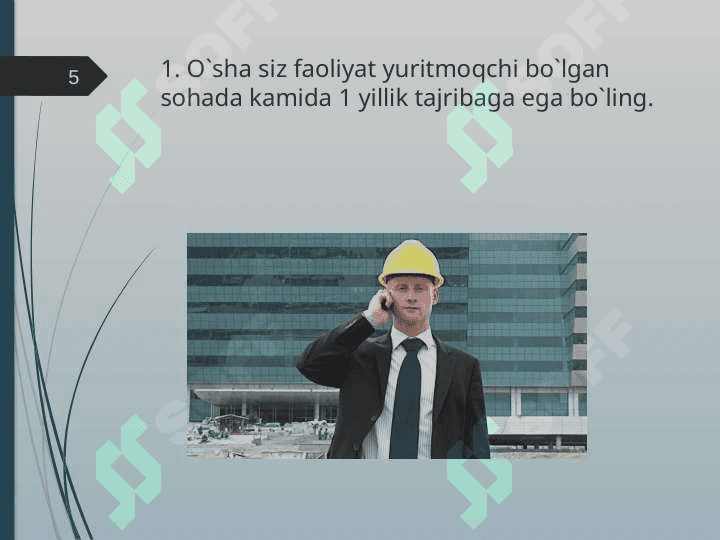 TADBIRKORLIK QILISHNI BILASIZMI? 5