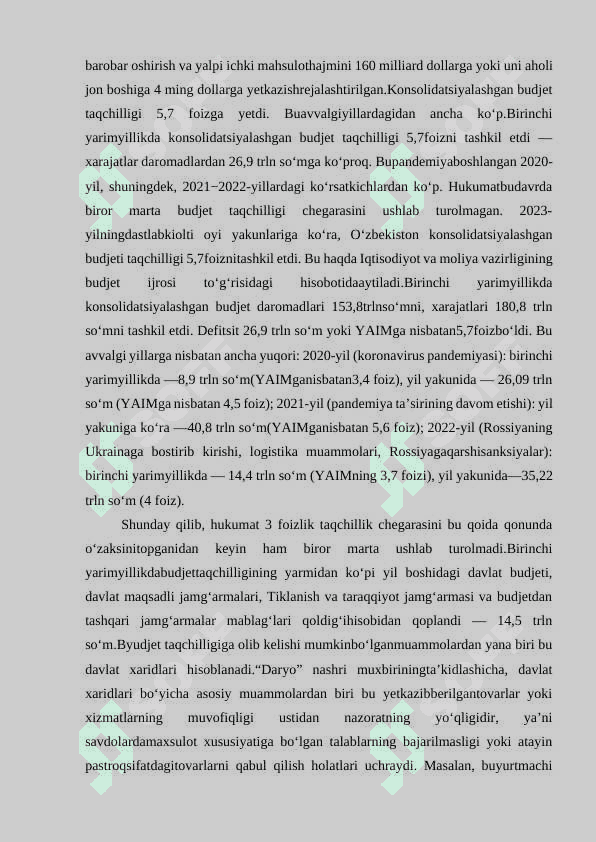 “Byudjet taqchilligi va uni oldini olish” 1