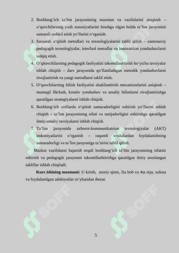 BOSHLANG‘ICH TA’LIM DIDAKTIKASINING MAQSAD VA VAZIFALARI 5