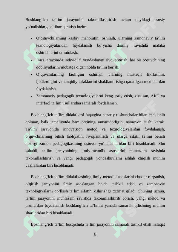 BOSHLANG‘ICH TA’LIM DIDAKTIKASINING MAQSAD VA VAZIFALARI 8