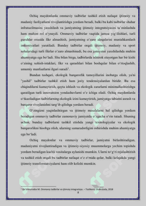 Ochiq osmon ostidagi maydonlarda ommaviy tadbirlarni tashkil etish 8
