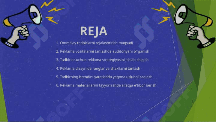 Ommaviy tadbirlarni tashkil etish va rejalashtirishda reklama targ'ibot vositalar dizayniga ahamiyat qaratish zarurati 2