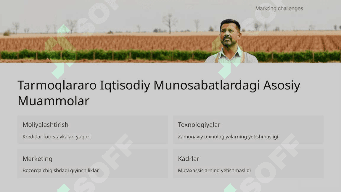 O'zbekiston Respublikasi Qishloq Xo'jaligining Tarmoqlararo Iqtisodiy Munosabatlarini Rivojlantirish Muammolari 6