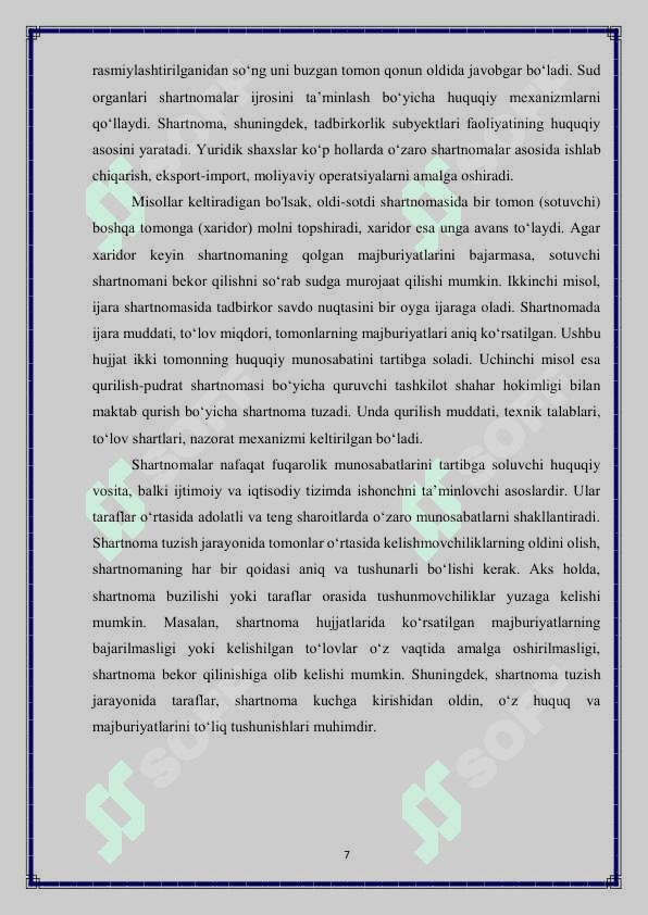 Shartnoma oʻzgartirish va bekor qilish asoslari 7
