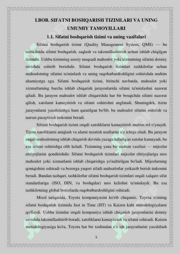 Sifatni boshqarishning xorijiy talablari 5