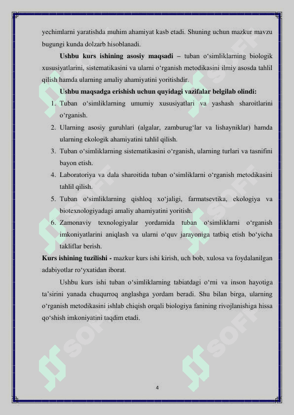 Tuban oʻsimliklar va sistematikasini oʻrganish metodikasi 4