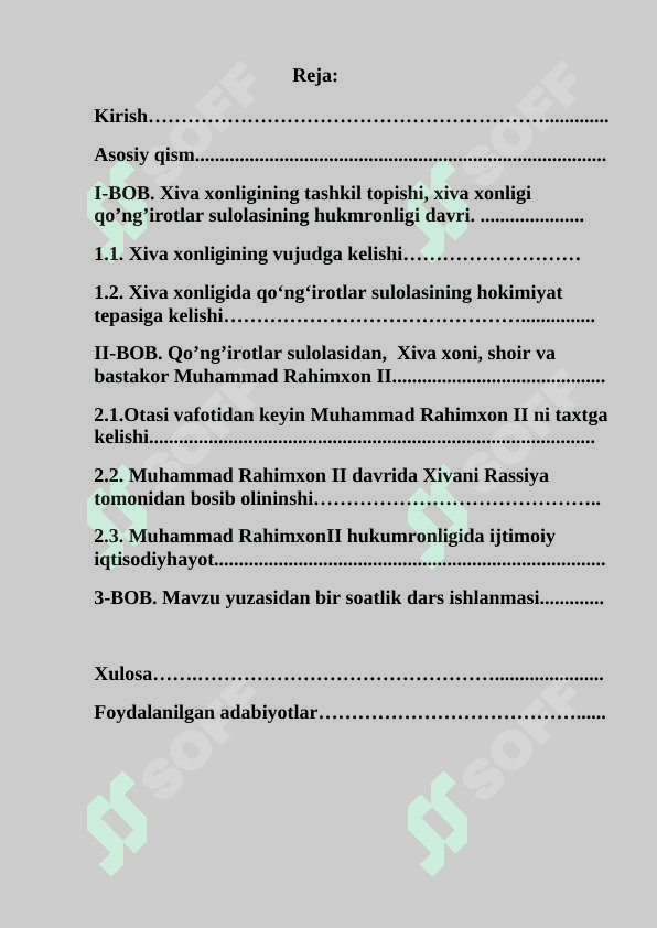 Muhammad Rahimxon II hukumronligi davrida Xiva xonligida iqtisodi jarayonlar 2