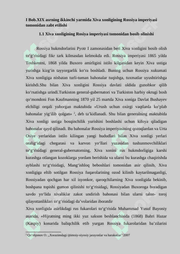 XIX asning ikkinchi yarmida Xiva xonligida siyosiy jarayonlar 6