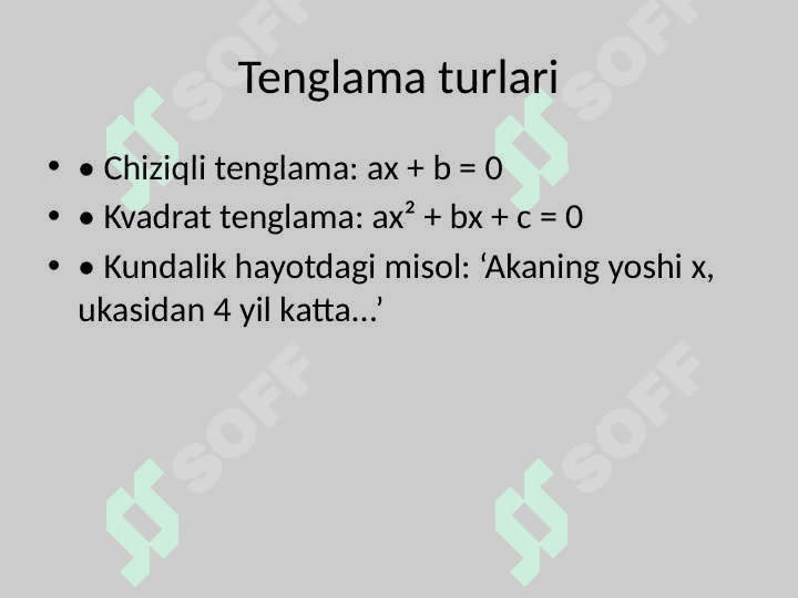 Tenglama va yechimlar 3
