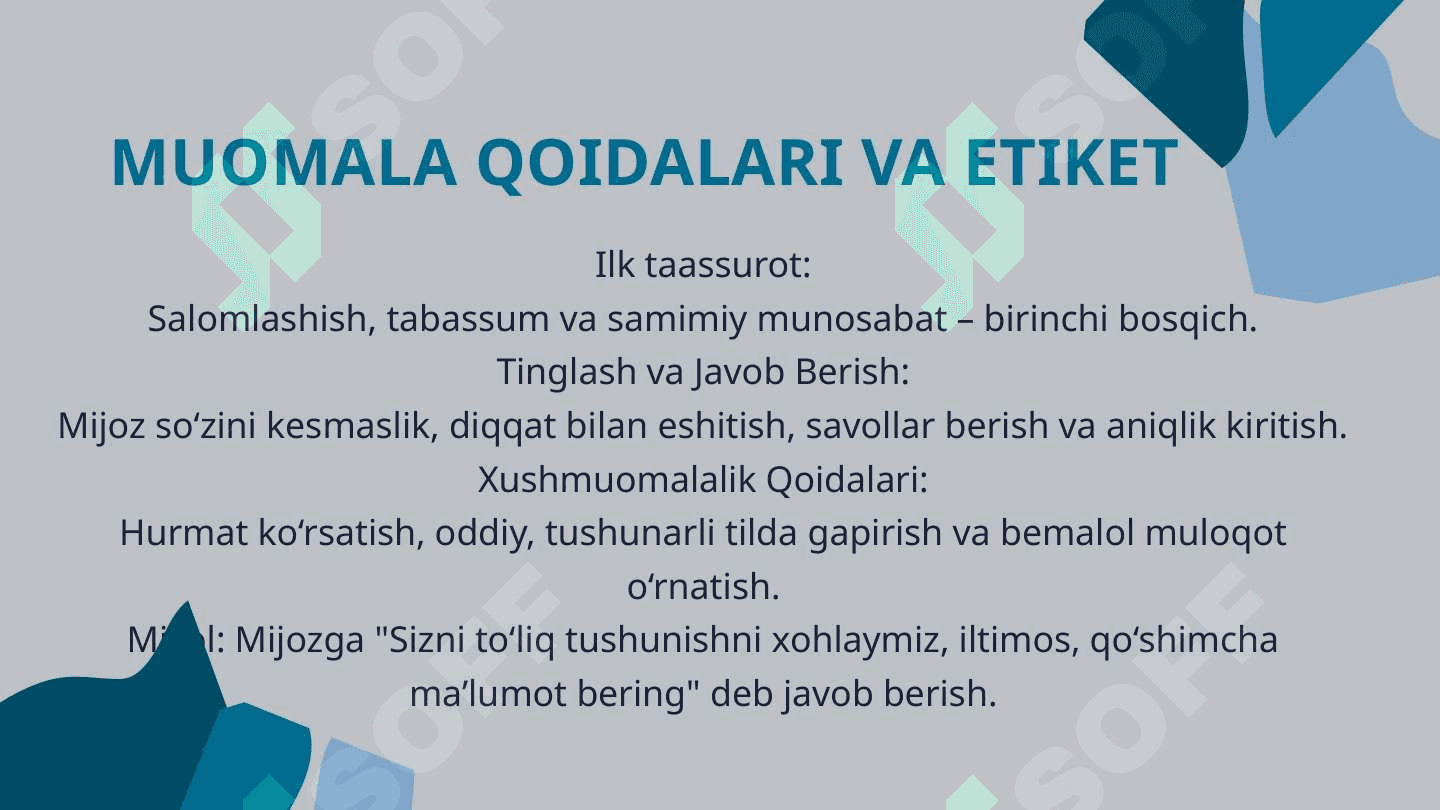 Mijozga Xizmat Ko‘rsatish: Professional Yondashuv 4
