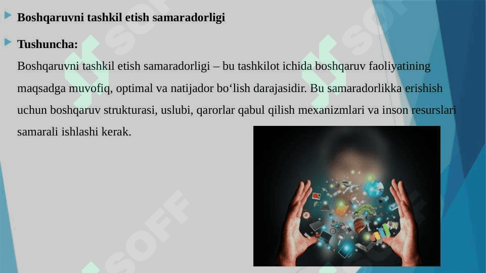 BOSHQARUVNI TASHKIL ETISH SAMARADORLIGI 3