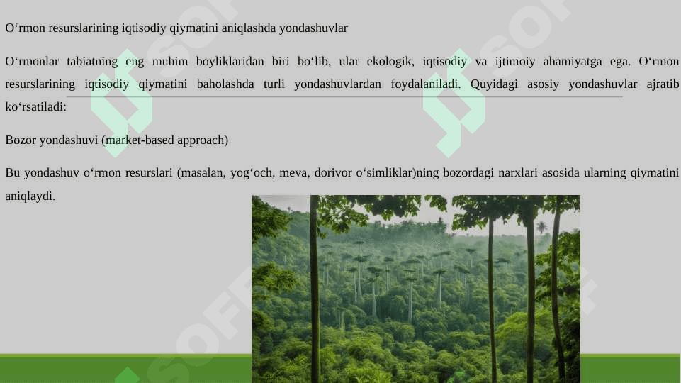 O'RMON RESURSLARINING IQTISODIY QIYMATINI ANIQLASHDA YONDASHUVLAR 3