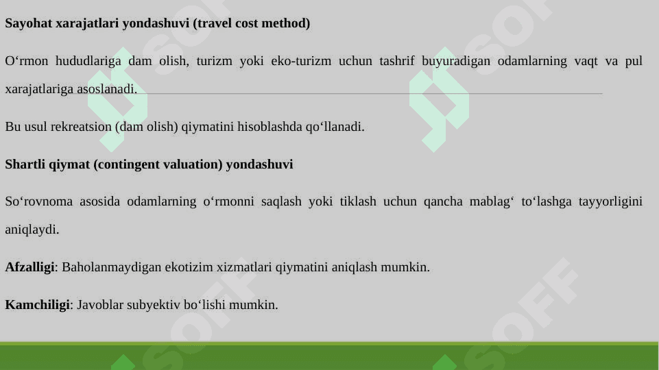 O'RMON RESURSLARINING IQTISODIY QIYMATINI ANIQLASHDA YONDASHUVLAR 5
