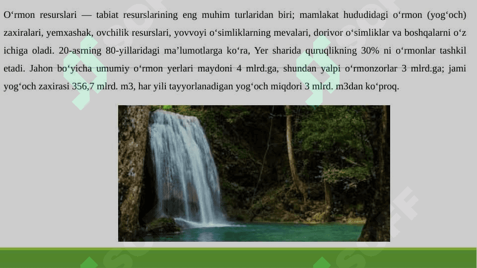 O'RMON RESURSLARINING IQTISODIY QIYMATINI ANIQLASHDA YONDASHUVLAR 7