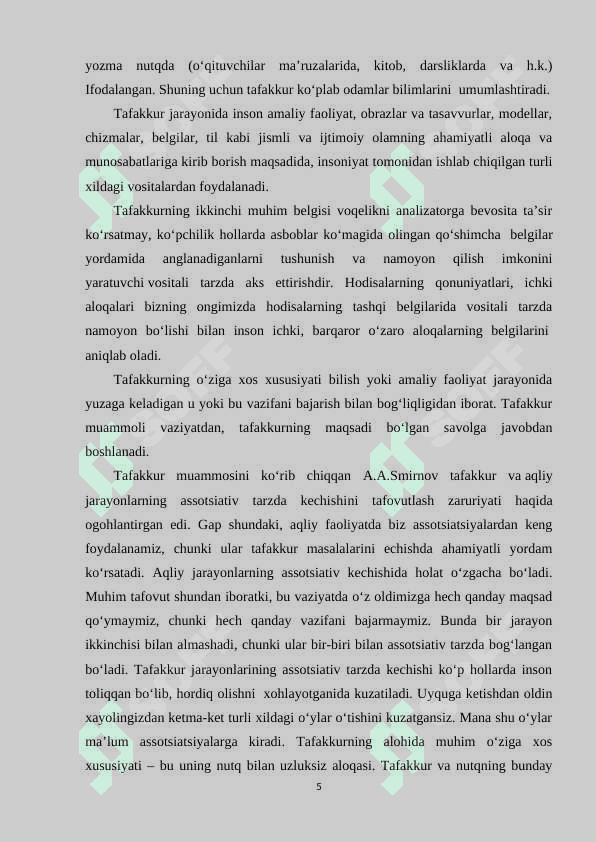Tafakkur va tarqqiyot masalalari 5