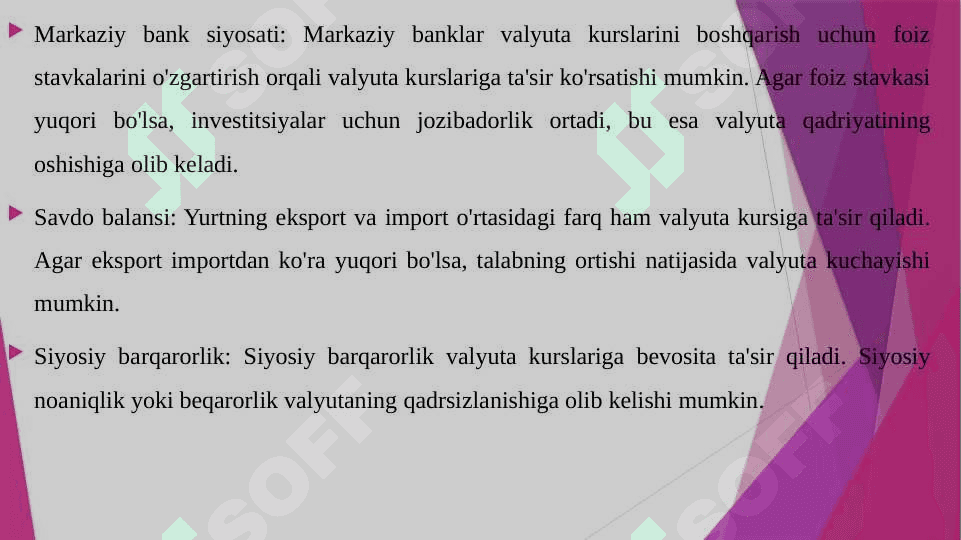 VALYUTA KURSLARIGA TA’SIR QILUVCHI OMILLAR 4