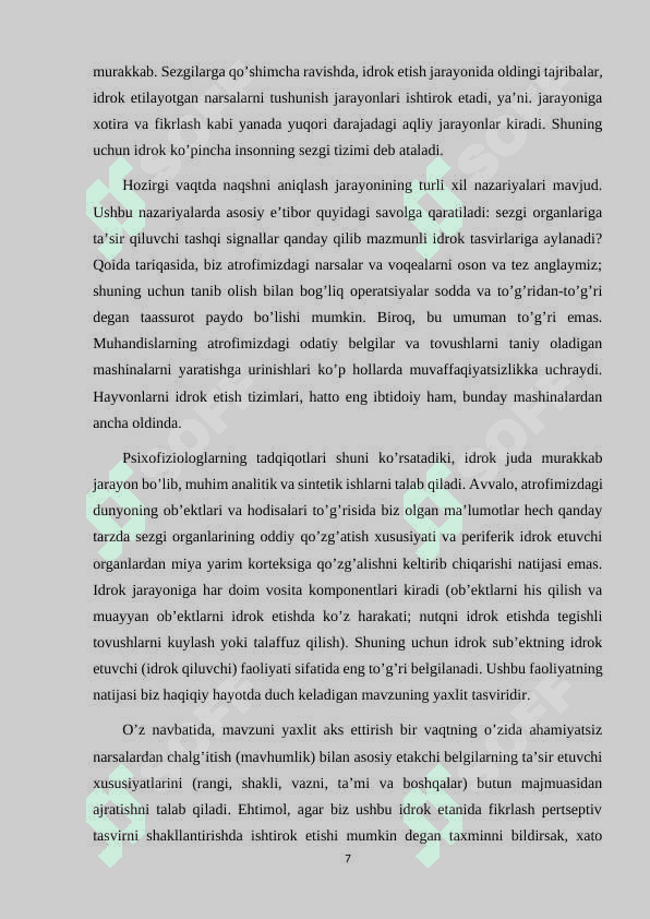 IDROK VA UNING XUSUSIYATLARI 7