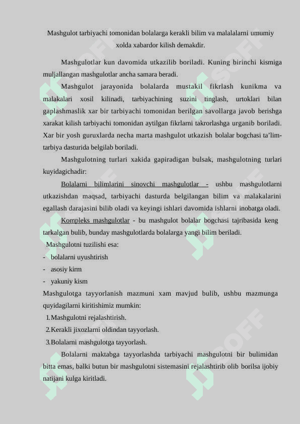 Mashgʻulotning bolalarni maktabga tayyorlashdagi ahamiyati 2