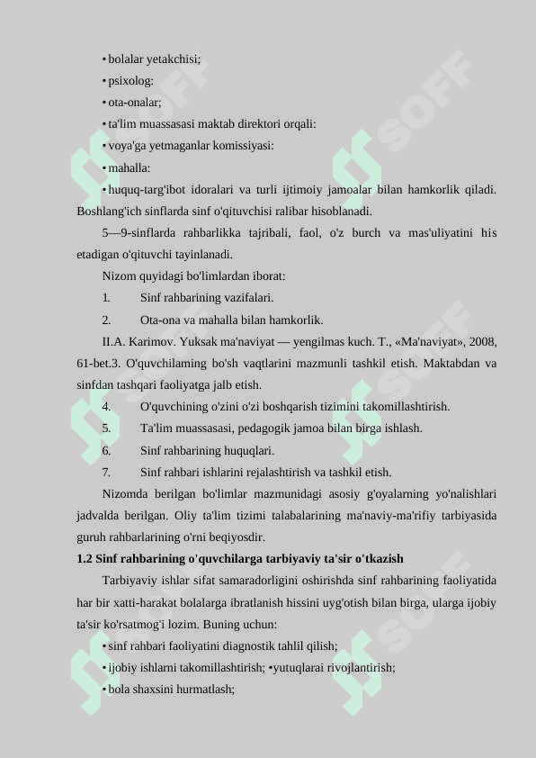 BOSHLANG’ICH SINF O’QUVCHILARINING HUQUQIY SAVODXONLIGINI SHAKLLANTRISH METODIKASI 8