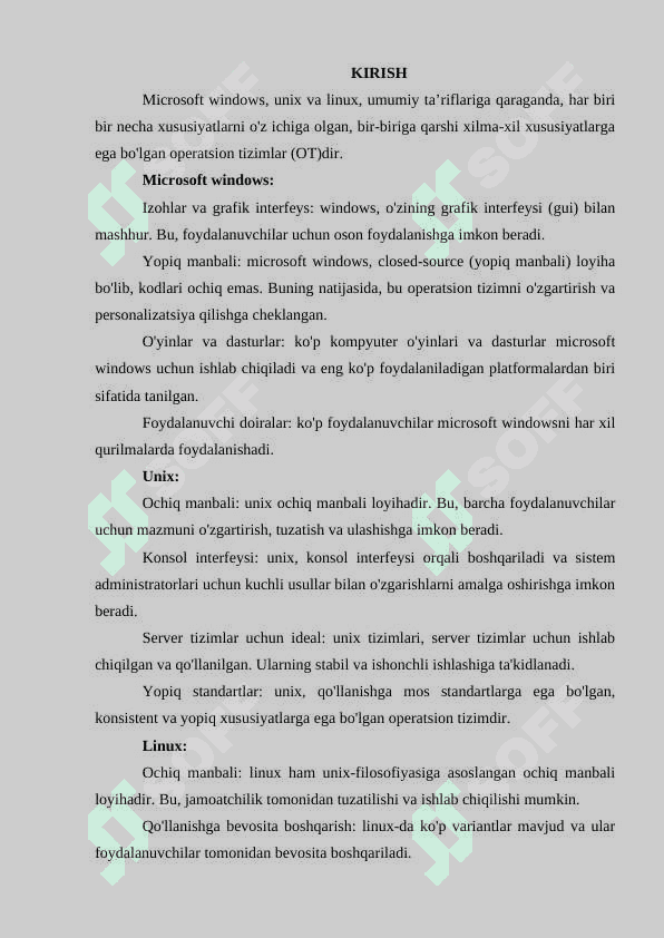 Microsoft windows, unix va linux operatsion tizimlari 2
