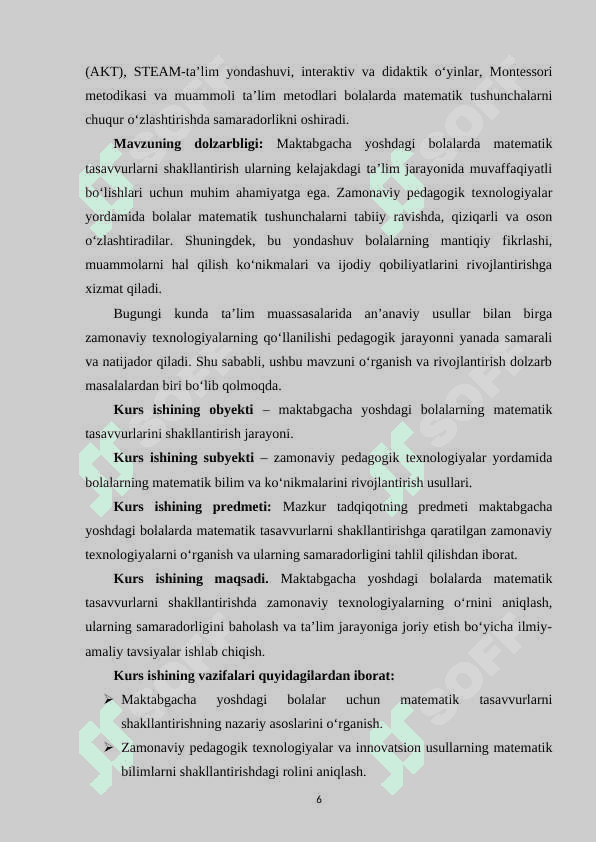 Maktabgacha yoshdagi bolalarda matematik tasavvurni shakllantirishning zamonaviy texnologiyalari 6