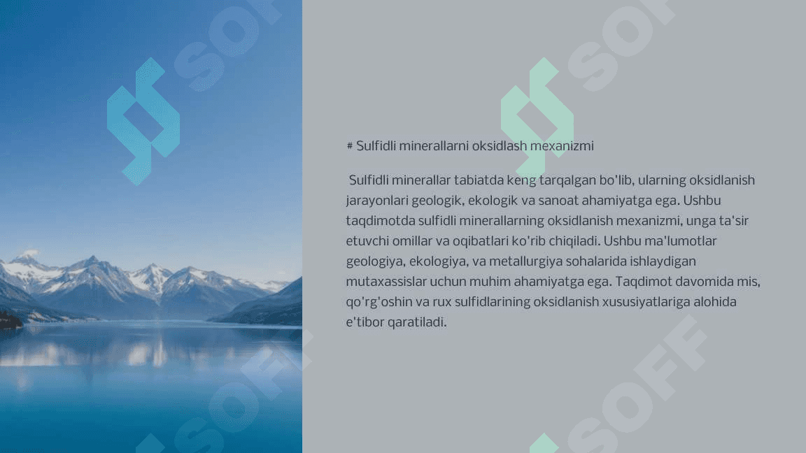 Sulfidli minerallarni oksidlash mexanizmi 3