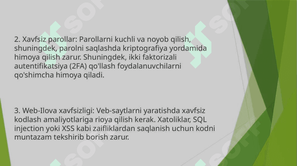 Veb saytlar xavfsizligi: XSS, SQL Injection va boshqa hujumlar. 4