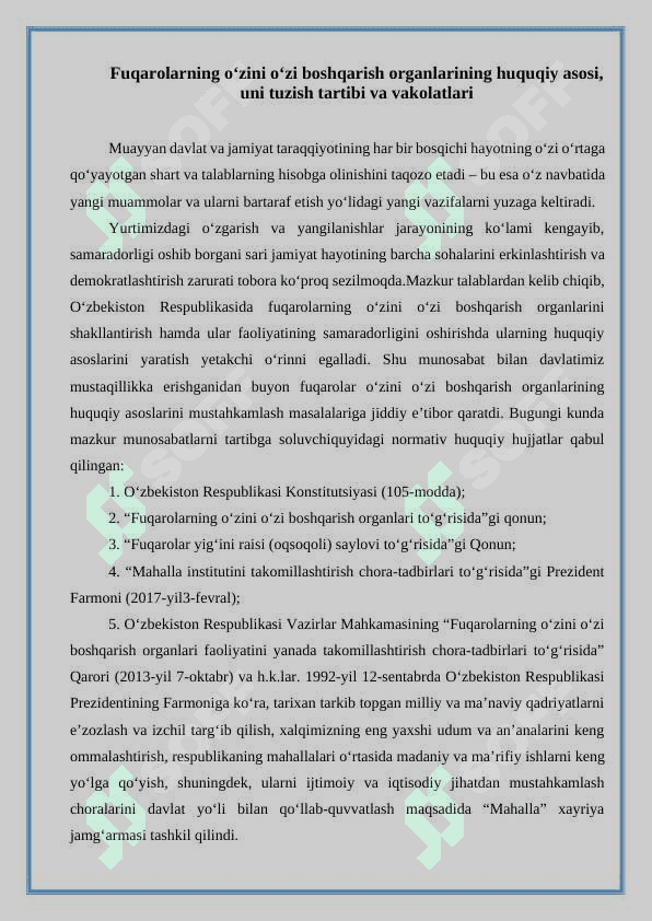 Oʻz-oʻzini boshqaruy organlarining faoliyati va ularning jamiyatni demokratlashtirishdagi oʻrni - Ўз-ўзини бошқаруй органларининг фаолияти ва уларнинг жамиятни демократлаштиришдаги ўрни 2