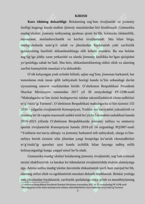 Gimnastika mashg'ulotlarida shikastlanishning oldini olishdan ogohlantirish 3