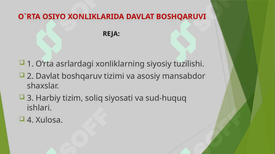 O'rta Osiya xonliklari davlat boshqaruvi 2