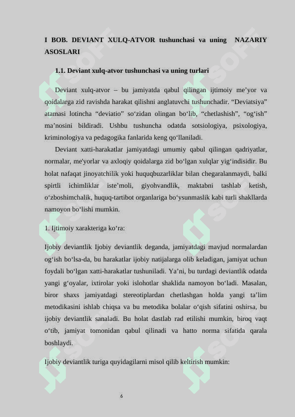 VOYAGA YETMAGAN YOSHLAR ORASIDA DEVIANT XULQ-ATVORNI VUJUDGA KELTIRUVCHI OMILLAR 6
