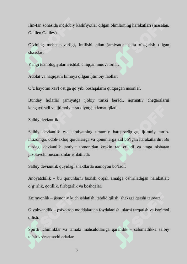 VOYAGA YETMAGAN YOSHLAR ORASIDA DEVIANT XULQ-ATVORNI VUJUDGA KELTIRUVCHI OMILLAR 7