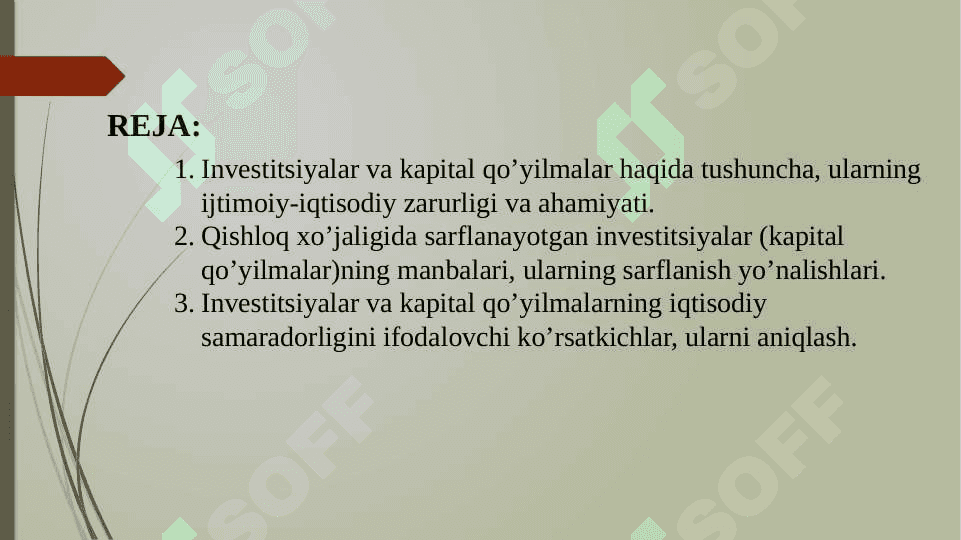 Kapital qo`yilmalar va iqtisodiy samaradoslik 2