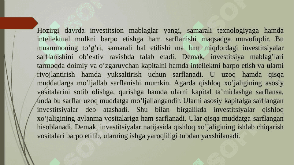 Kapital qo`yilmalar va iqtisodiy samaradoslik 3