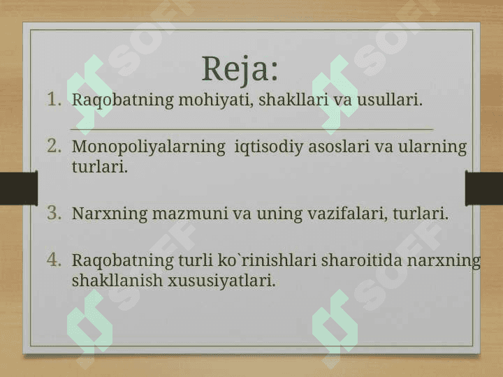Raqobatning mohiyati  shakllari va usullari 3