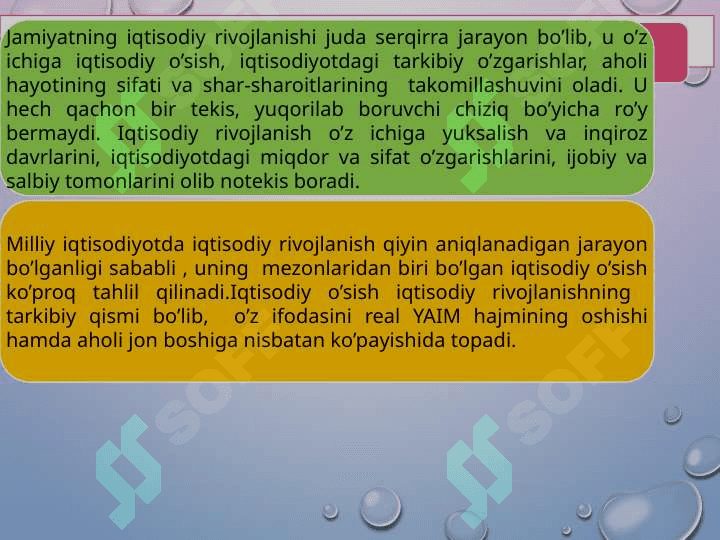 IQTISODIY TARAQQIYOT, IQTISODIY O’SISH VA MILLIY BOYLIK 7