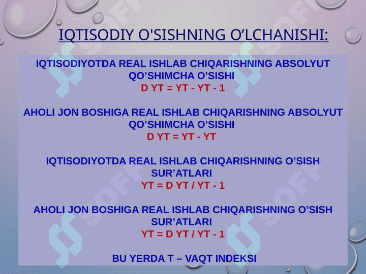 IQTISODIY TARAQQIYOT, IQTISODIY O’SISH VA MILLIY BOYLIK 8