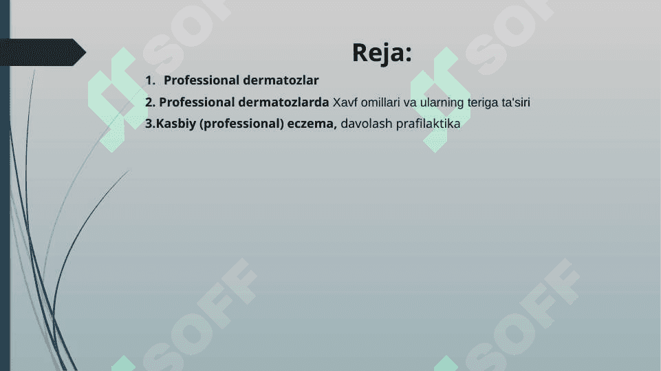Professional dermatozlar. 2
