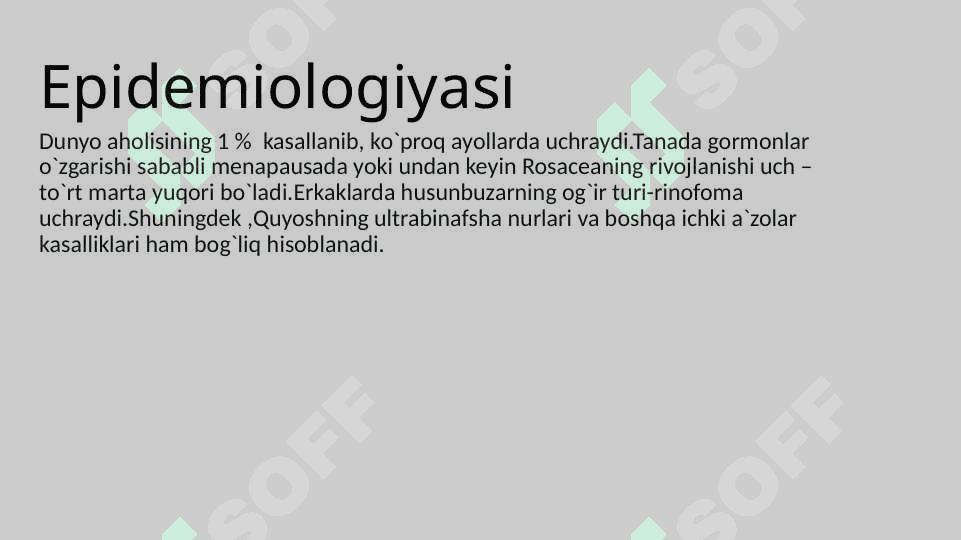 Pushti rangli husnbuzar (Acne rosacea) 2
