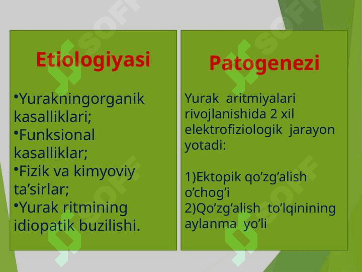 Yurak ritmi va 	o’tkazuvchanligining buzilishi 3