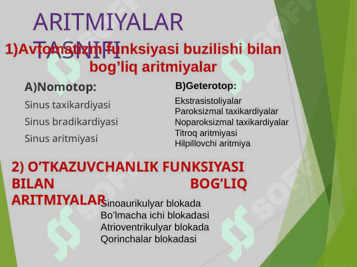 Yurak ritmi va 	o’tkazuvchanligining buzilishi 4
