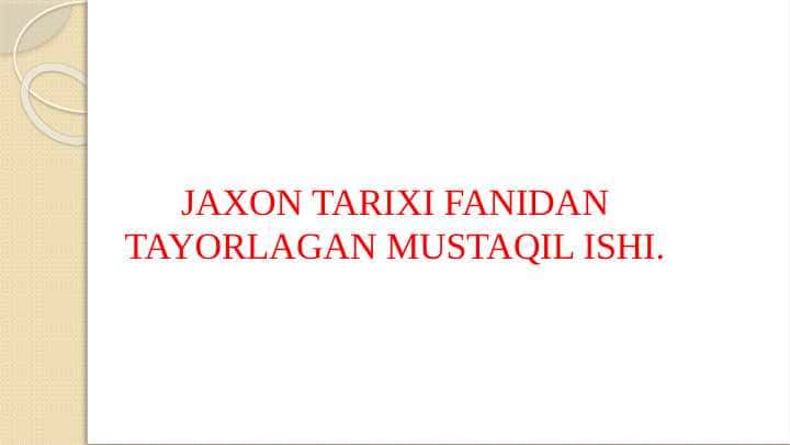 Yuz yillik urush va uning oqibatlari.