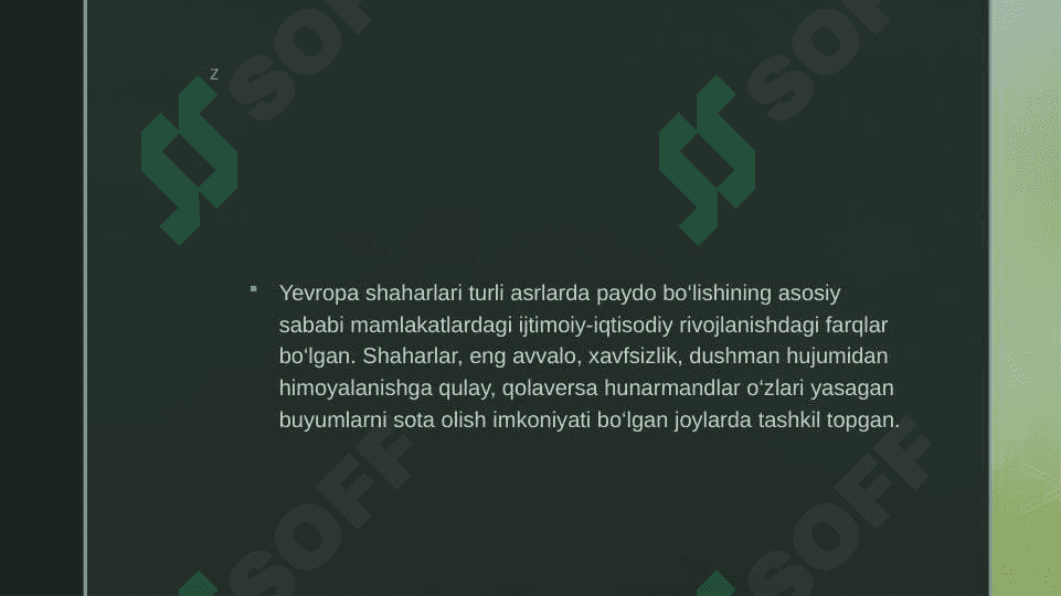 Ôrta asr shaharlarining vujudga kelishi 4