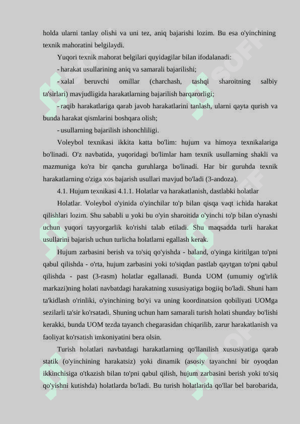 Voleybol o'yinini himoya qilish texnikasini o'rgatish usullari, tamoyillari, vositalari 3