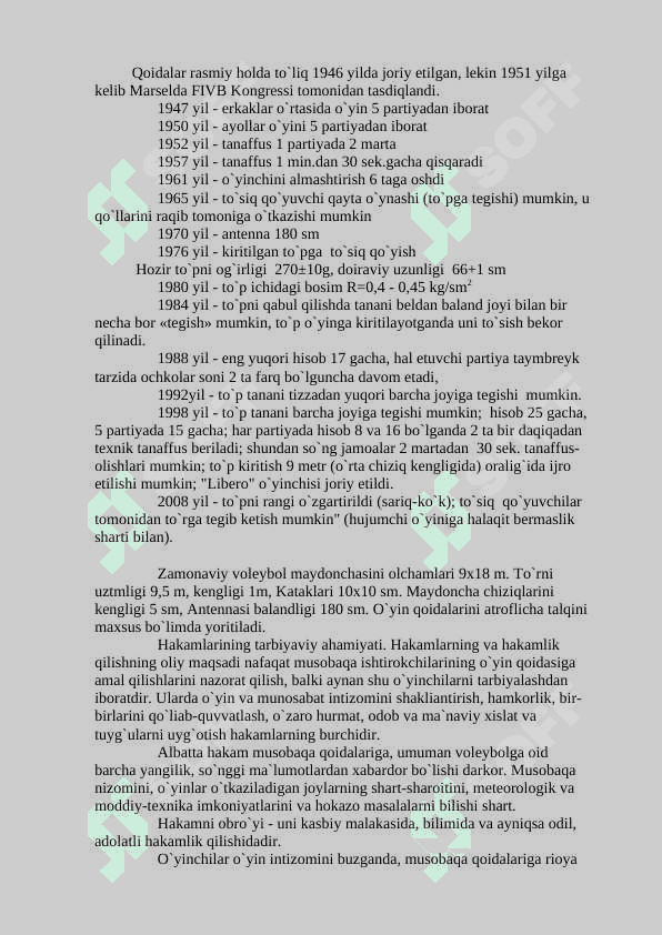 Voleybol musobaqa qoidalari bo'yicha musobaqa nizomi va chiqib ketish tizimi tuzish 3