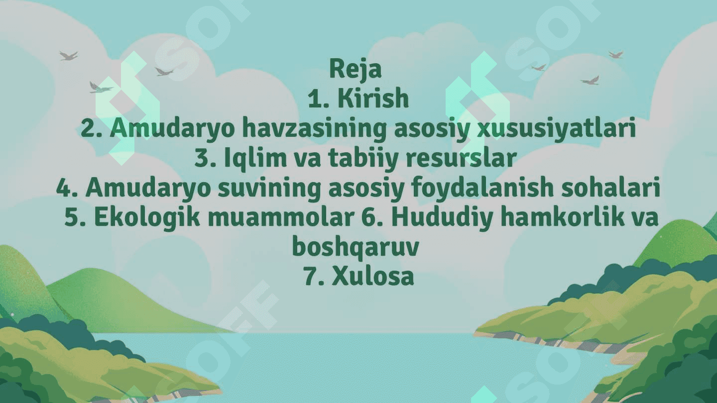 Amudaryo havzaning umumiy ta'rifi 2