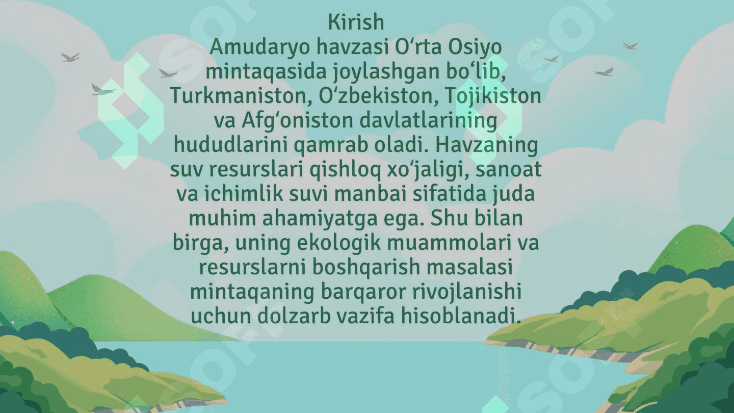 Amudaryo havzaning umumiy ta'rifi 3